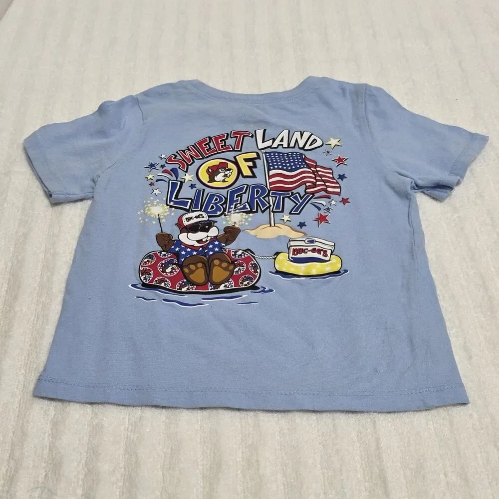 Buc-ee's 4th of July Blue T-Shirt Kids Toddler Size 3t